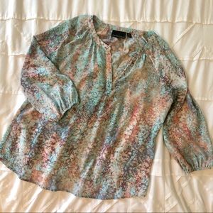 Cynthia Rowley split neck spring top, large